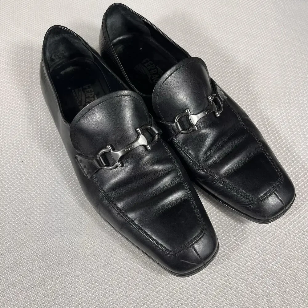 Salvatore Ferragamo Gregory Leather Shoes Size 9.5 2E Made In‎ Italy Men main image 2
